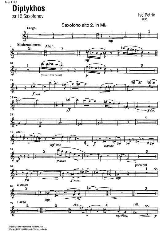 Diptykhos - E-flat Alto Saxophone 2