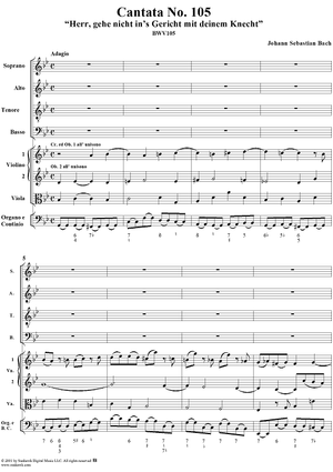 Cantata No. 105: Herr, gehe nicht in's Gericht mit deinem Knecht, BWV105