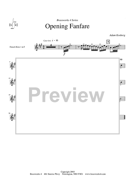 Opening Fanfare - Horn 1 in F