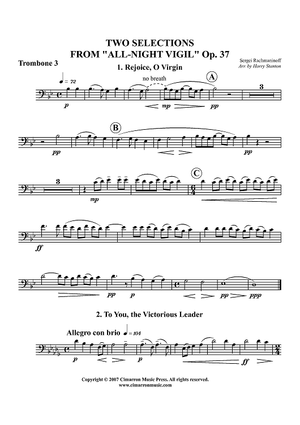 Two Selections from "All-Night Vigil," Op. 37 - Trombone 3