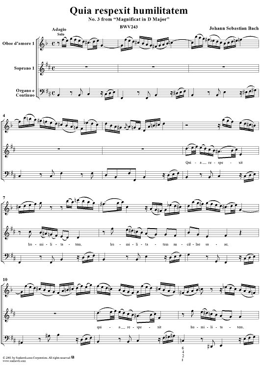 Quia respexit humilitatem (Aria), No. 3 from "Magnificat in D Major"