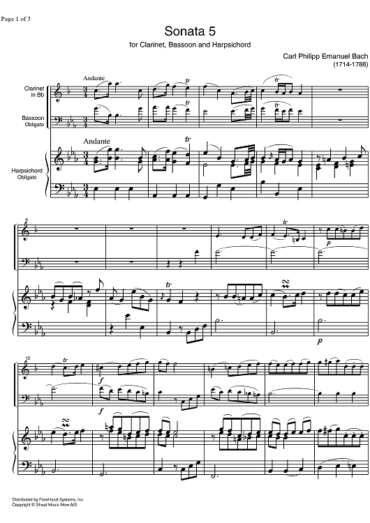Sonata No. 5 Eb Major - Score