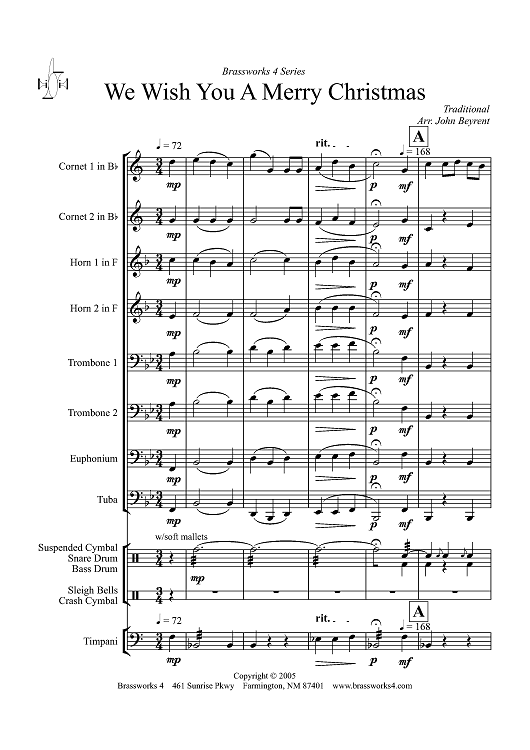 We Wish You a Merry Christmas - Score