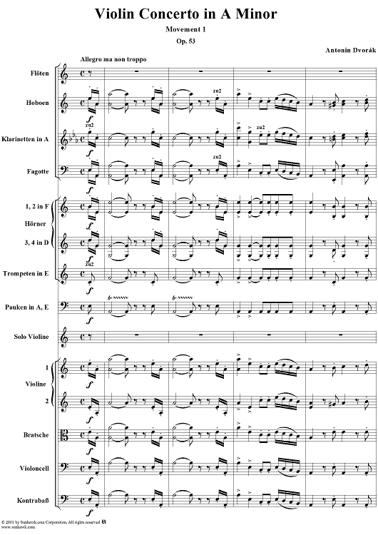 Violin Concerto in A minor, Op. 53, Movmt. 1, Allegro ma non troppo