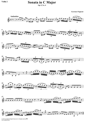 Sonata in C Major, Op. 5, No. 4 - Violin 2