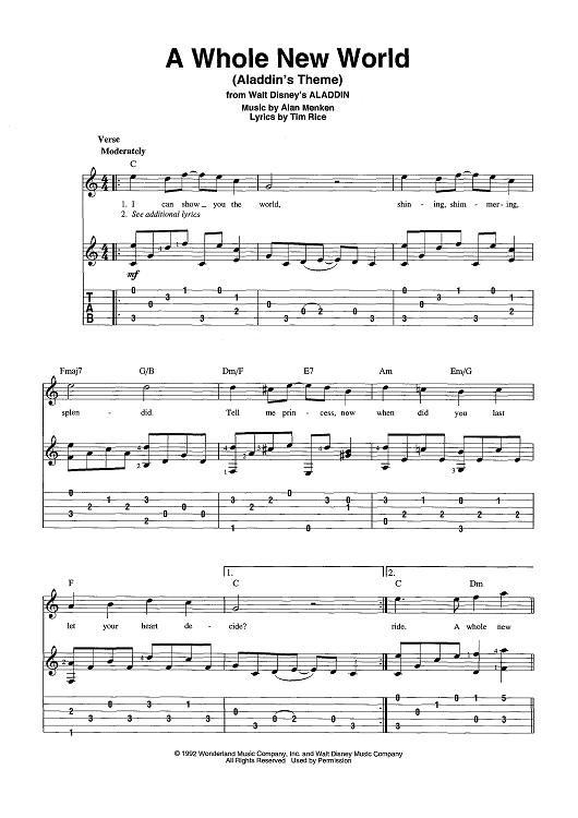 A Whole New World (Aladdin's Theme)