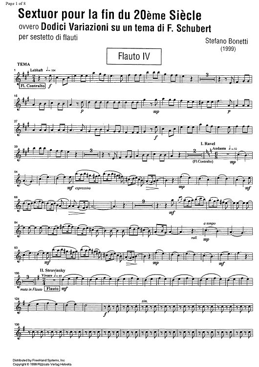 Sextuor pour la fin du 20ème Siècle or Variations on a theme by F. Schubert