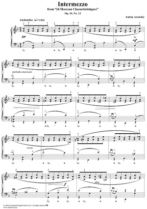 Intermezzo, No. 12 from "Twenty Four Morceau Characteristiques", Op. 36