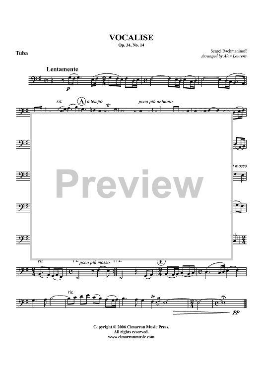 Vocalise, Op. 34, No. 14 - Tuba