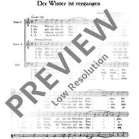 Der Winter ist vergangen - Choral Score