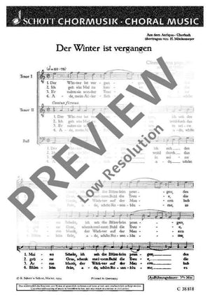 Der Winter ist vergangen - Choral Score