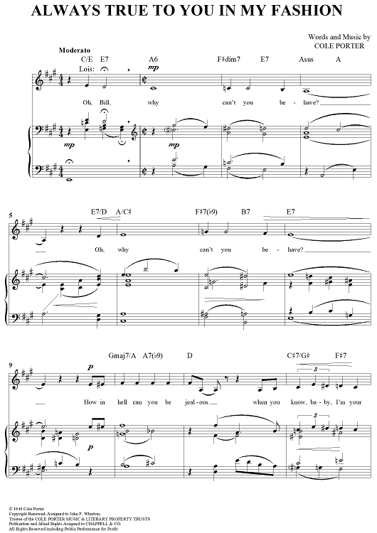 Always True to You in My Fashion