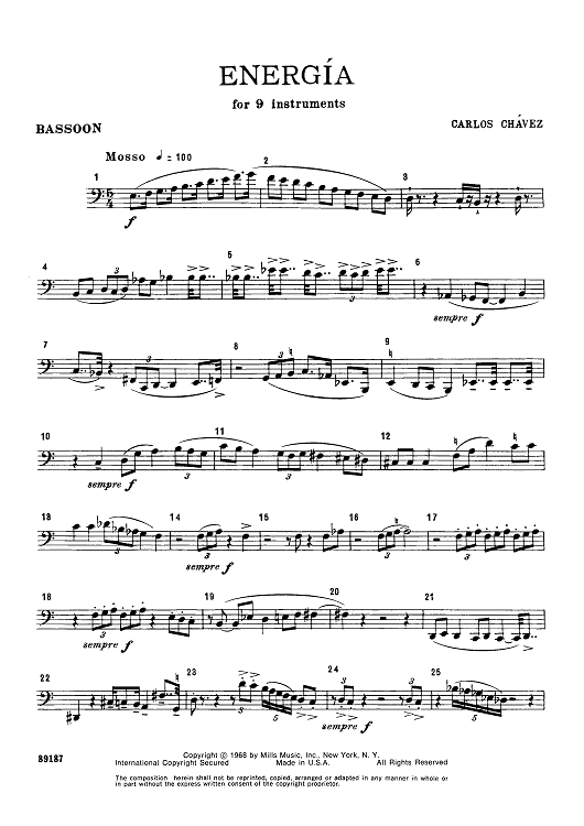 Energia - for Nine Instruments - Bassoon