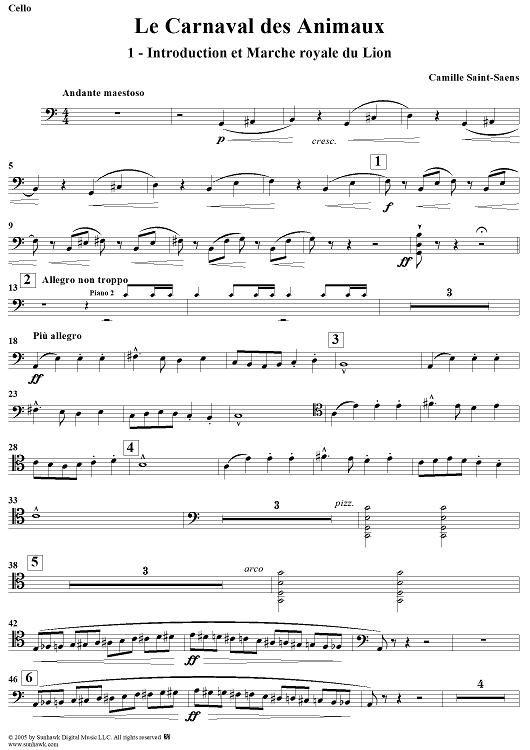 Le carnaval des animaux - Cello