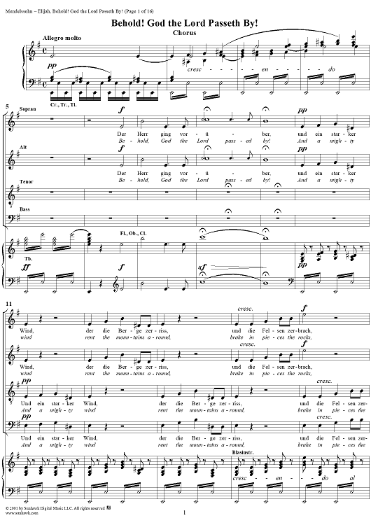 Behold! God the Lord Passeth By! - No. 34 from "Elijah", part 2