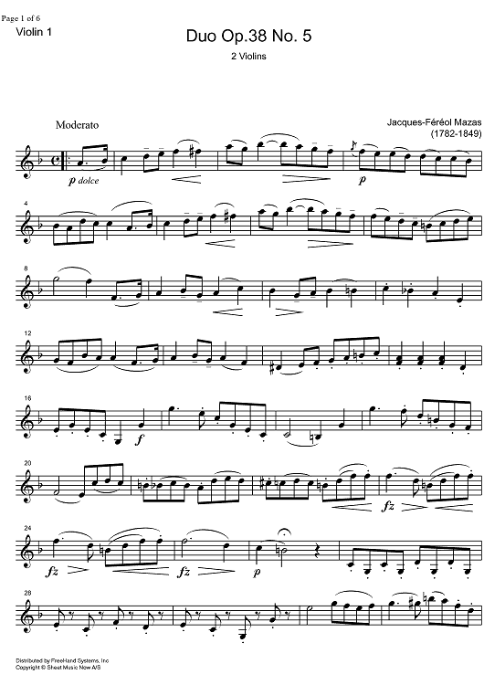 Duo Op.38 No. 5 - Violin 1