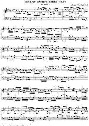 Three-Part Invention, no. 14: Sinfonia in B-flat major
