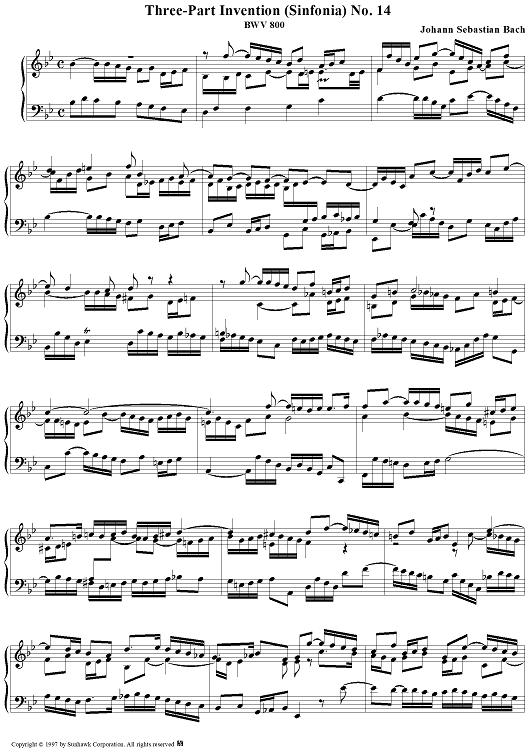 Three-Part Invention, no. 14: Sinfonia in B-flat major