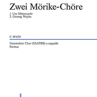 Zwei Mörike-Chöre - Choral Score