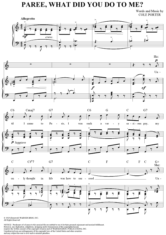 Paree, What Did You Do to Me?