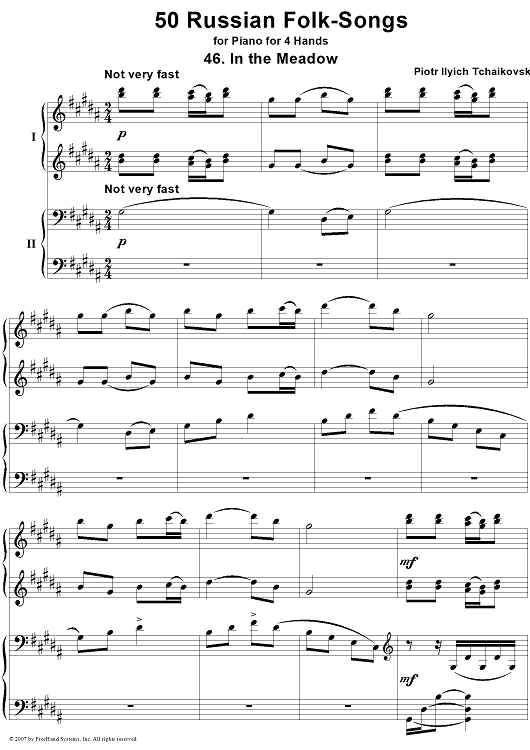 50 Russian Folk-Songs. No. 46. In the Meadow