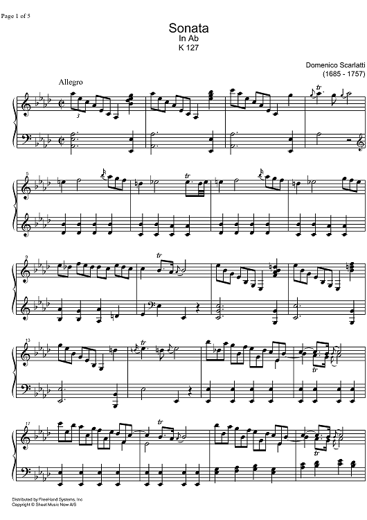 Sonata Ab Major K127