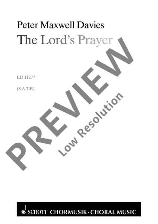 The Lord's Prayer - Choral Score