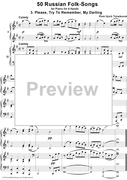 50 Russian Folk-Songs. No. 3. Please, Try To Remember, My Darling