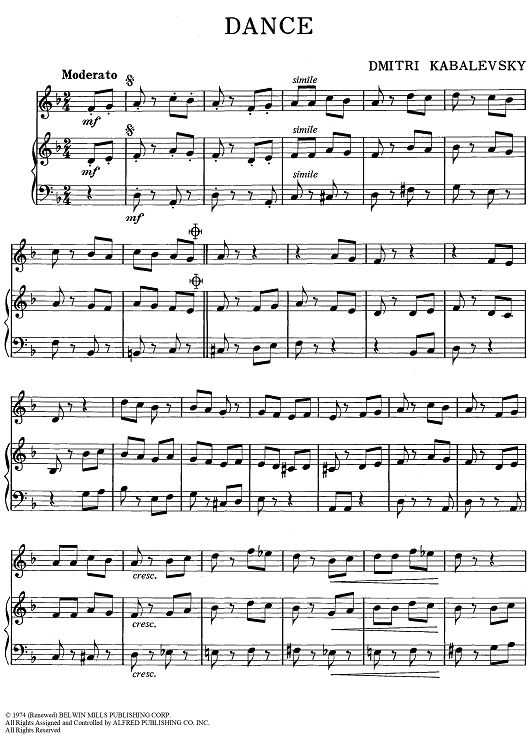 Dance - Piano/Conductor, Oboe, Bells