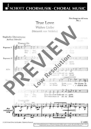 Five Songs on old texts - Choral Score