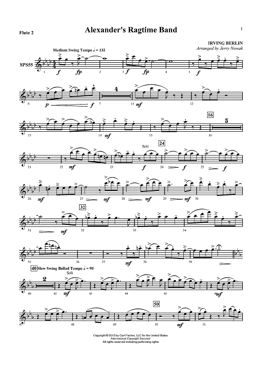 Alexander’s Ragtime Band - Flute 2