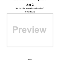 "Se a maritarmi arrivo", No. 14 from "La Finta Semplice", Act 2, K46a (K51) - Full Score
