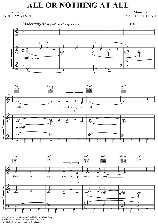 All Or Nothing At All