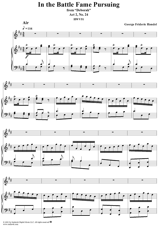 Deborah Oratorio, Act 2: In the Battle Fame Pursuing, Air