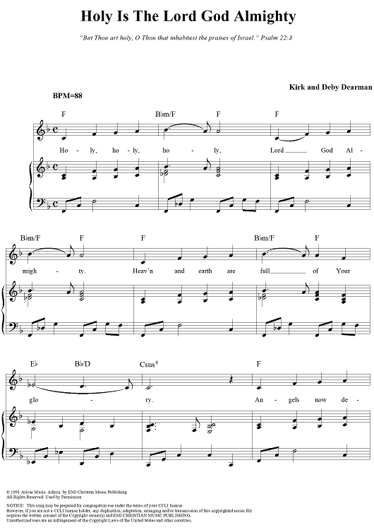 Holy Is The Lord God Almighty