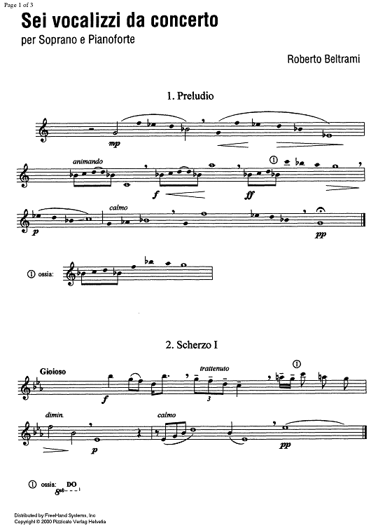 Sei vocalizzi da concerto - Soprano