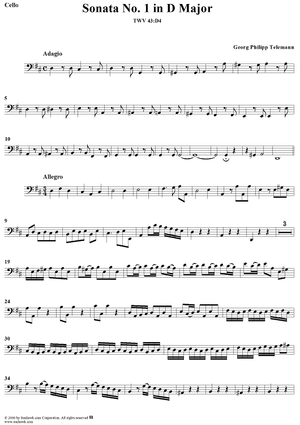 Sonata No. 1 in D Major - Cello