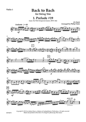 Back to Bach for String Trio - Violin 1