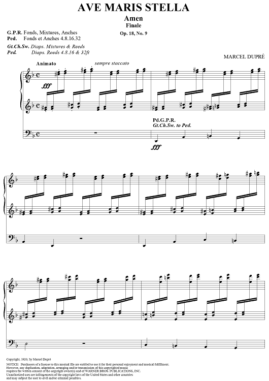 Ave Maris Stella: Amen (Finale), Op. 18, No. 9