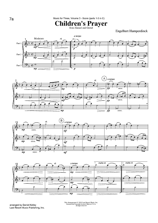 Children's Prayer - from Hansel and Gretel - Score