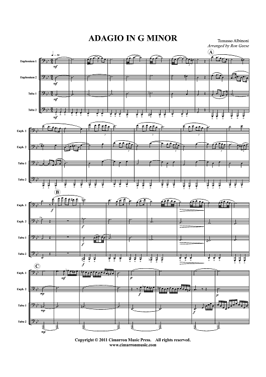 Adagio in G - Score