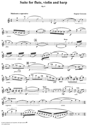Suite for flute, violin and harp, op. 6, - Violin