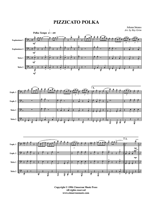 Pizzicato Polka - Score