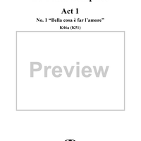 "Bella cosa è far l'amore", No. 1 from "La Finta Semplice", Act 1, K46a (K51) - Full Score