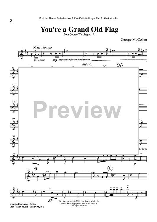 You're a Grand Old Flag - Part 1 Clarinet in Bb