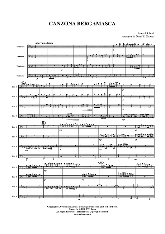 Canzona Bergamasca - Score