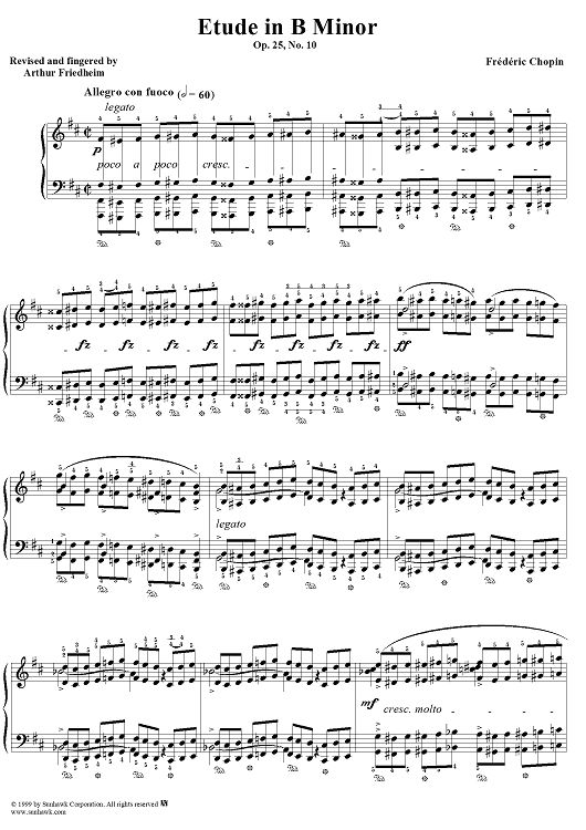 Etude Op. 25, No. 10 in B Minor