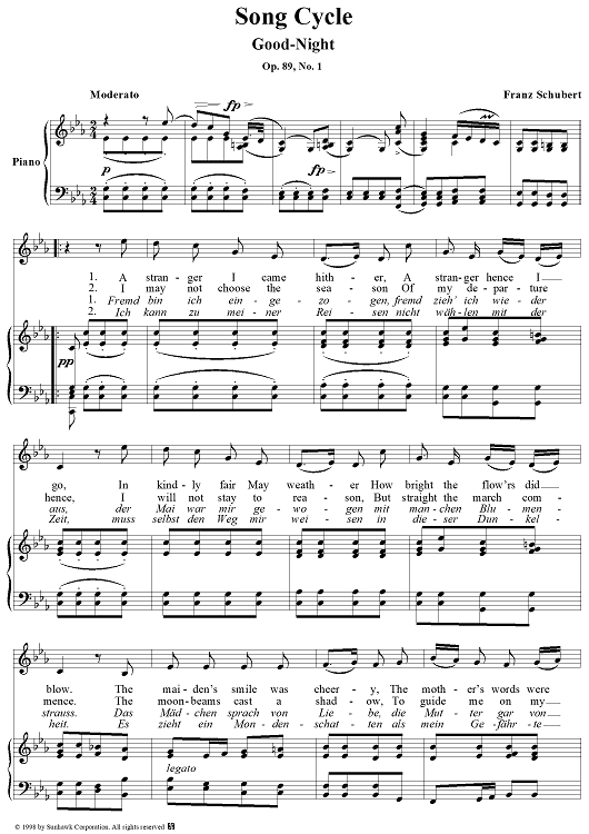 Winterreise (Song Cycle), Op.89, No. 01 - Good Night, D911