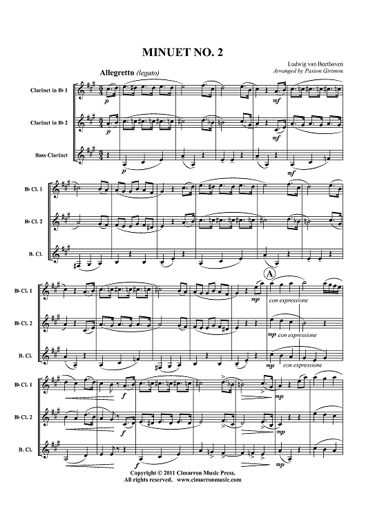 Minuet No. 2 - Score