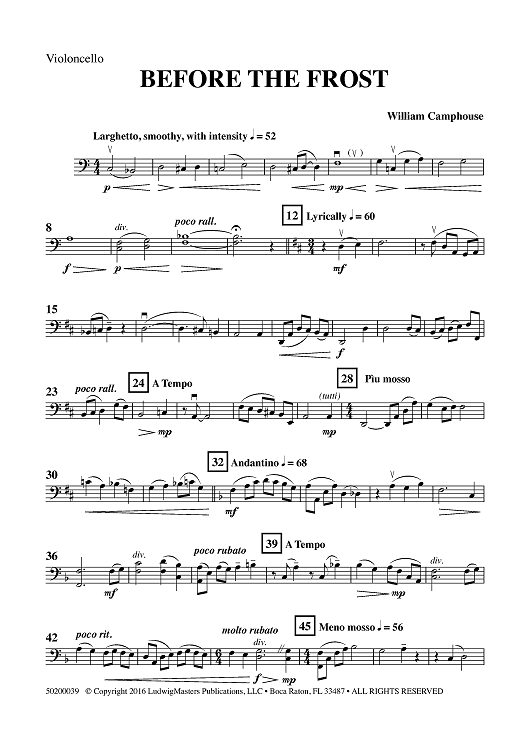 Before the Frost - Violoncello